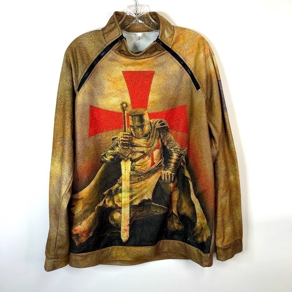 Knights Templar Graphic Prints Men’s daily zip 3D print Medium